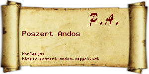 Poszert Andos névjegykártya